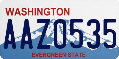 WA license plate AAZ0535