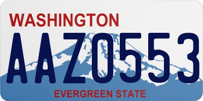 WA license plate AAZ0553