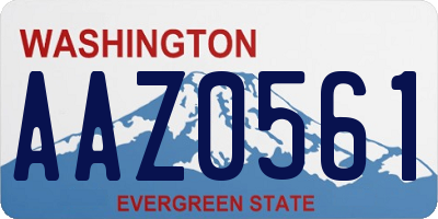 WA license plate AAZ0561