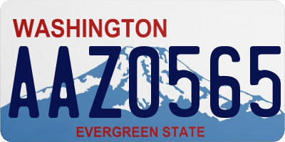 WA license plate AAZ0565