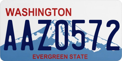 WA license plate AAZ0572