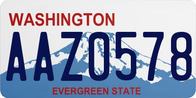 WA license plate AAZ0578
