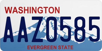 WA license plate AAZ0585