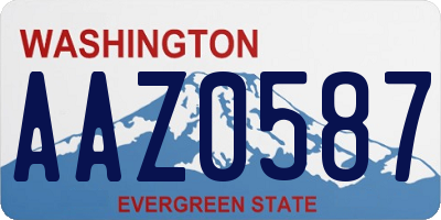 WA license plate AAZ0587