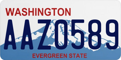 WA license plate AAZ0589
