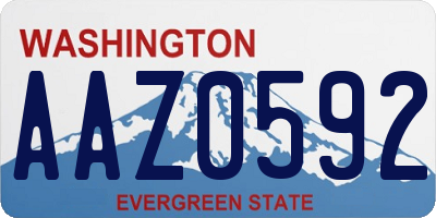 WA license plate AAZ0592