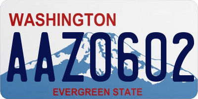 WA license plate AAZ0602