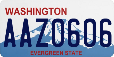 WA license plate AAZ0606