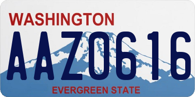 WA license plate AAZ0616