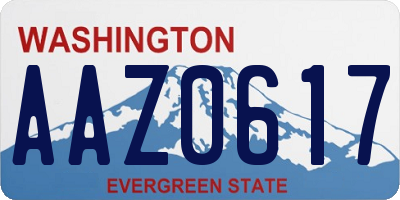 WA license plate AAZ0617