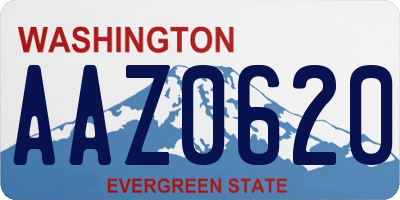 WA license plate AAZ0620