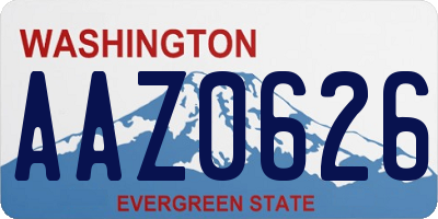 WA license plate AAZ0626