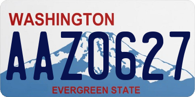WA license plate AAZ0627