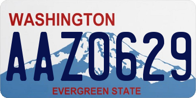 WA license plate AAZ0629