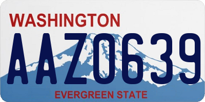 WA license plate AAZ0639