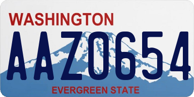 WA license plate AAZ0654