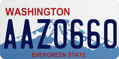 WA license plate AAZ0660