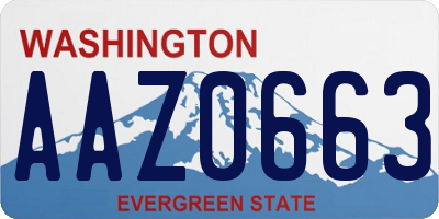 WA license plate AAZ0663