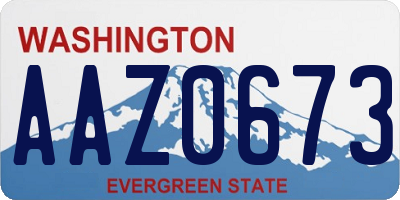 WA license plate AAZ0673