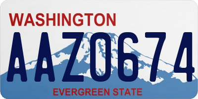 WA license plate AAZ0674