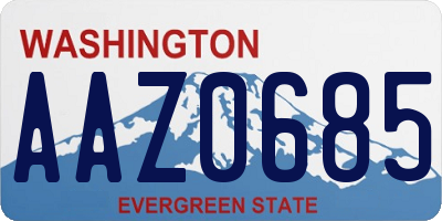 WA license plate AAZ0685