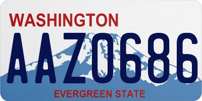 WA license plate AAZ0686