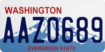 WA license plate AAZ0689