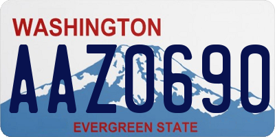 WA license plate AAZ0690