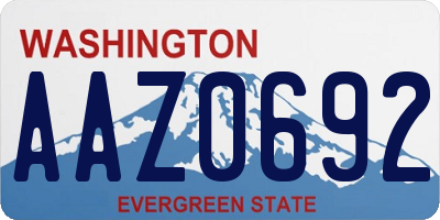 WA license plate AAZ0692