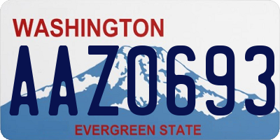 WA license plate AAZ0693