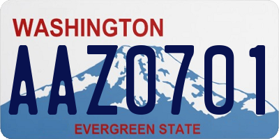 WA license plate AAZ0701