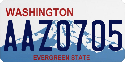 WA license plate AAZ0705