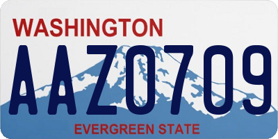 WA license plate AAZ0709