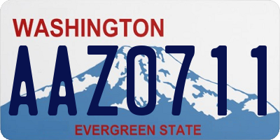 WA license plate AAZ0711