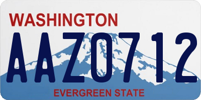 WA license plate AAZ0712