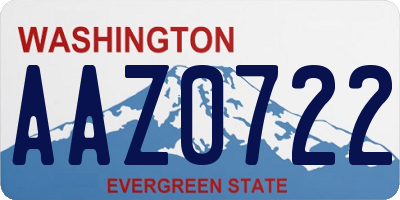 WA license plate AAZ0722