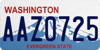 WA license plate AAZ0725