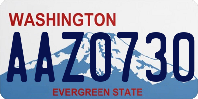 WA license plate AAZ0730