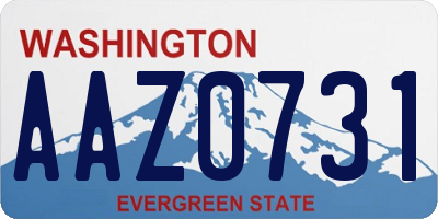 WA license plate AAZ0731
