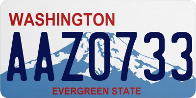 WA license plate AAZ0733