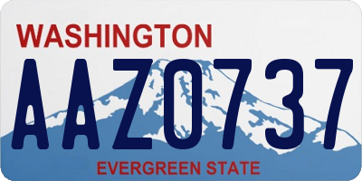 WA license plate AAZ0737