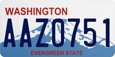 WA license plate AAZ0751