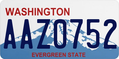 WA license plate AAZ0752