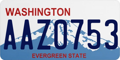 WA license plate AAZ0753