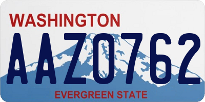 WA license plate AAZ0762
