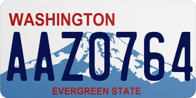 WA license plate AAZ0764