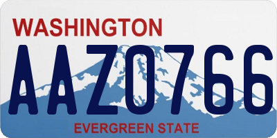 WA license plate AAZ0766