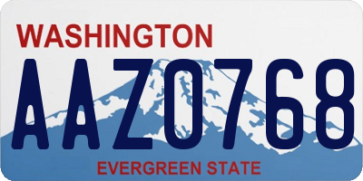 WA license plate AAZ0768