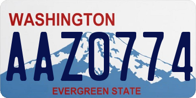 WA license plate AAZ0774
