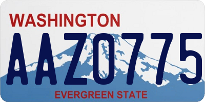 WA license plate AAZ0775